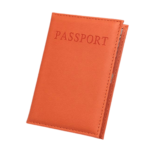 Porte passeport orange