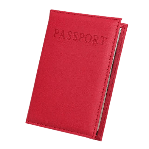 Porte passeport rouge
