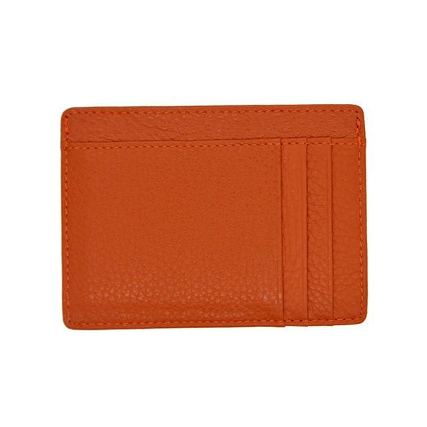 Porte carte orange en cuir | Mon porte carte