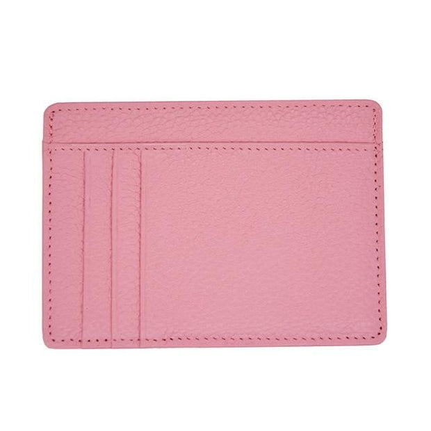Porte carte rose en cuir | Mon porte carte