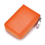 Porte carte cuir zippé orange | Mon porte carte